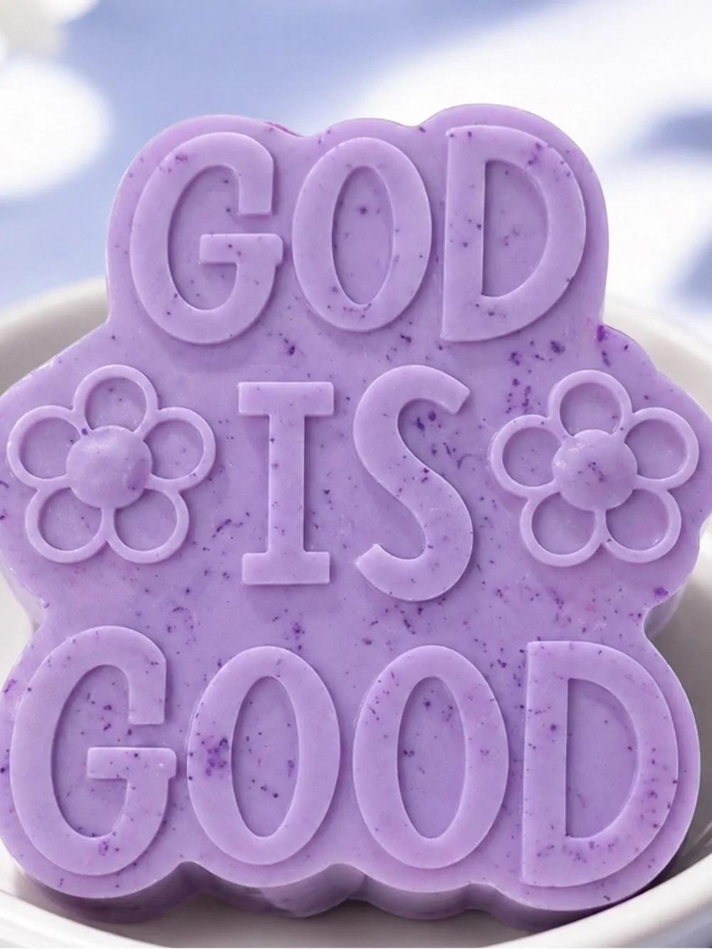 Lavender soap handmade 5x4in 8oz shea butter based god is good
